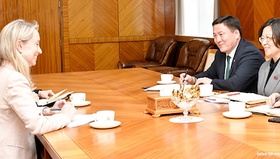 Chair of the Standing Committee on Social Policy L. Enkhnasan meets with Ambassador Fiona Blyth