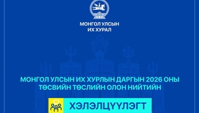 Монгол Улсын Их Хурлын даргын 2026 оны төсвийн төсөлд олон нийтээс санал авах хэлэлцүүлэг болно