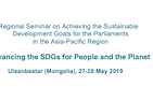 OUTCOME DOCUMENT for the Regional Seminar “Advancing the Sustainable Development Goals for People and the Planet” 