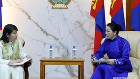 Deputy Chairwoman of the State Great Hural Kh. Bulgantuya Meets UNDP Deputy Resident Representative Lin Cao