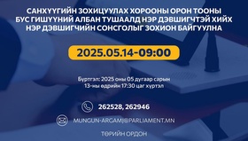 Санхүүгийн зохицуулах хорооны орон тооны бус гишүүний албан тушаалд нэр дэвшигчтэй хийх нэр дэвшигчийн сонсголыг зохион байгуулна   