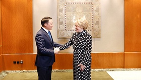 Chairman of the State Great Hural of Mongolia, D. Amarbayasgalan held an official meeting with Ms. V.I. Matviyenko, Chair of the Federation Council of the Federal Assembly of the Russian Federation