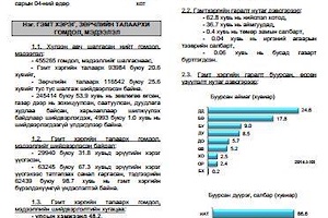 2014 онд бүртгэгдсэн гэмт хэрэг, захиргааны зөрчлийн болон хүлээн авч  шийдвэрлэсэн гомдол мэдээллийн статистик мэдээ, танилцуулга