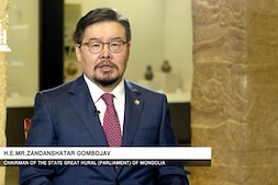 Монгол Улсын Их Хурлын дарга Г.Занданшатар Евразийн эдийн засгийн дээд хэмжээний 24 дүгээр уулзалтад видео мэндчилгээ илгээлээ