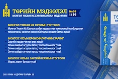 “Төрийн мэдээлэл” эмхэтгэлийн 2021 оны 39 дугаарын тойм