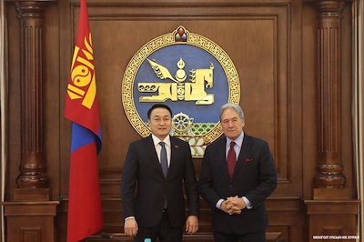 New Zealand Deputy Prime Minister and Minister of Foreign Affairs Winston Peters pays courtesy call on Chairman of the State Great Hural D. Amarbayasgalan