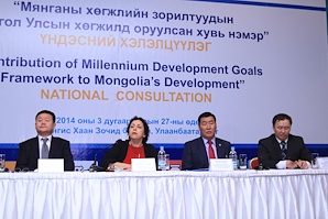 “Мянганы хөгжлийн зорилтуудын Монгол Улсын хөгжилд оруулсан хувь нэмэр” үндэсний хэлэлцүүлэгт НББСШУБХ-ны дарга Д.Батцогт оролцлоо.