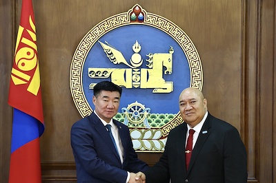 The Chairman of the State Great Hural S.Byambatsogt Receives WHO Regional Director for the Western Pacific Saia Ma'u Piukala