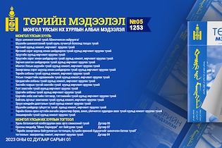 “Төрийн мэдээлэл” эмхэтгэлийн 2023 оны 05 дугаарын тойм