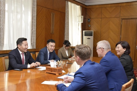 MP Kh.Ganhuyag, Head of the Mongolia-Estonia Parliamentary Group, meets with Ambassador Hannes Hanso