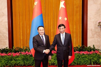 Chairman of the State Great Hural D. Amarbayasgalan meets with Chairman of the National Committee of the Chinese People’s Political Consultative Conference Wang Huning