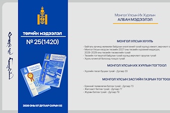 “Төрийн мэдээлэл” эмхэтгэлийн 2026 оны 25 дугаарын тойм