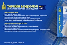 “Төрийн мэдээлэл”  эмхэтгэлийн 2021 оны 33 дугаарын тойм