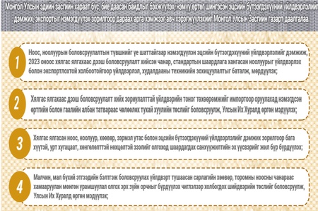 Инфографик: Ноос, ноолуурын үйлдвэрлэлийг дэмжих зарим арга хэмжээний тогтоолын танилцуулга