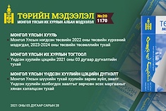  “Төрийн мэдээлэл” эмхэтгэлийн 2021 оны 20 дугаарын тойм