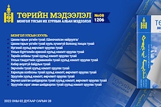 “Төрийн мэдээлэл” эмхэтгэлийн 2022 оны 08 дугаарын тойм