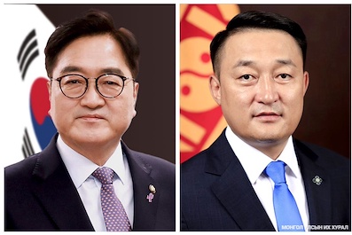 The Speaker of the National Assembly of the Republic of Korea, U Won-shik, will make an official visit to Mongolia