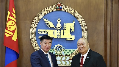 The Chairman of the State Great Hural S.Byambatsogt Receives WHO Regional Director for the Western Pacific Saia Ma'u Piukala
